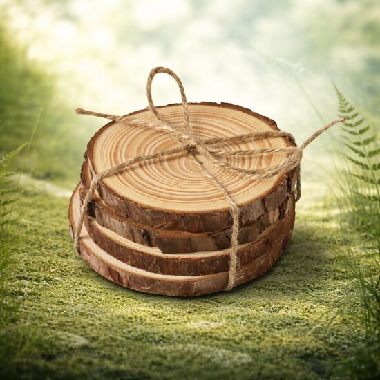 Koka paliktņu komplekts no dabīgas priedes (4 gab.)